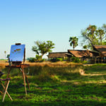 Sketching in camp at Eagle Island Lodge