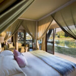 The luxury air-conditioned suites at Xaranna Camp are elegantly furnished