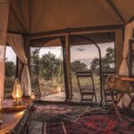 Spacious Barclay Stenner luxury tent with Persian rugs