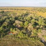Aerial view of Camp Moremi in Moremi Game Reserve