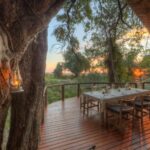 The beautiful elevated dining area at Camp Moremi