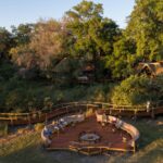 The Fireplace at Camp Moremi is ideal for pre-dinner drinks