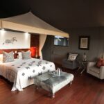 Interior layout of Meru style guest tent at Chitabe