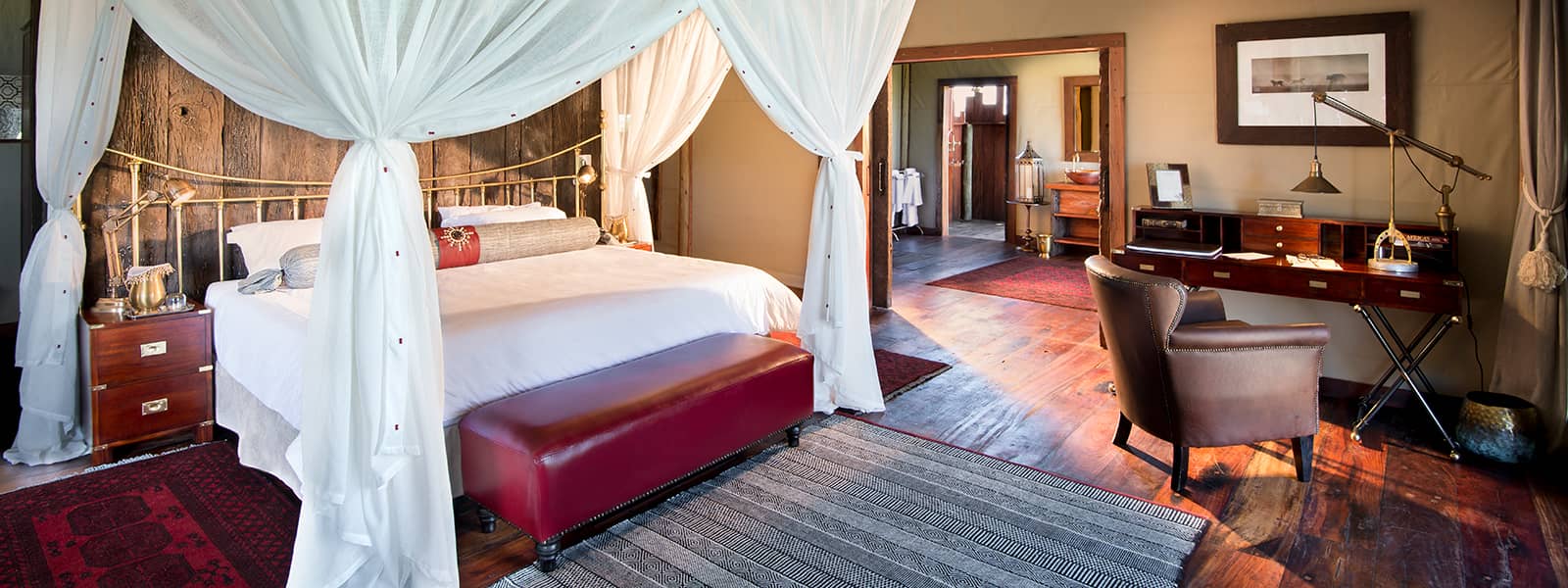 Duba Plains' opulent tents boast magnificent interior decor