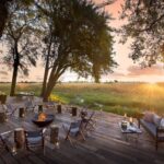 The beautiful main deck with fire focal point at Duba