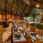 Smart dining room dinner set up at Jao Camp