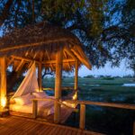 Romantic starbed under African night skies at Jao Camp