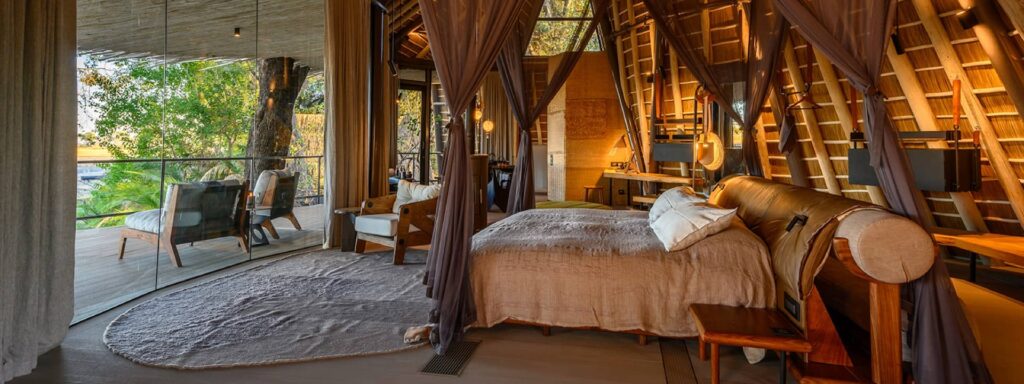 Jao Camp guest rooms boast private plunge pools as well as inside and outside showers