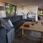 Lounge area in guest suite at Kwetsani Camp
