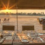 Table set for dinner post game drive with Letaka