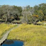 Little Vumbura's jetty extending out over the water