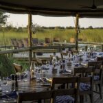 The dining room setting at Little Vumbura