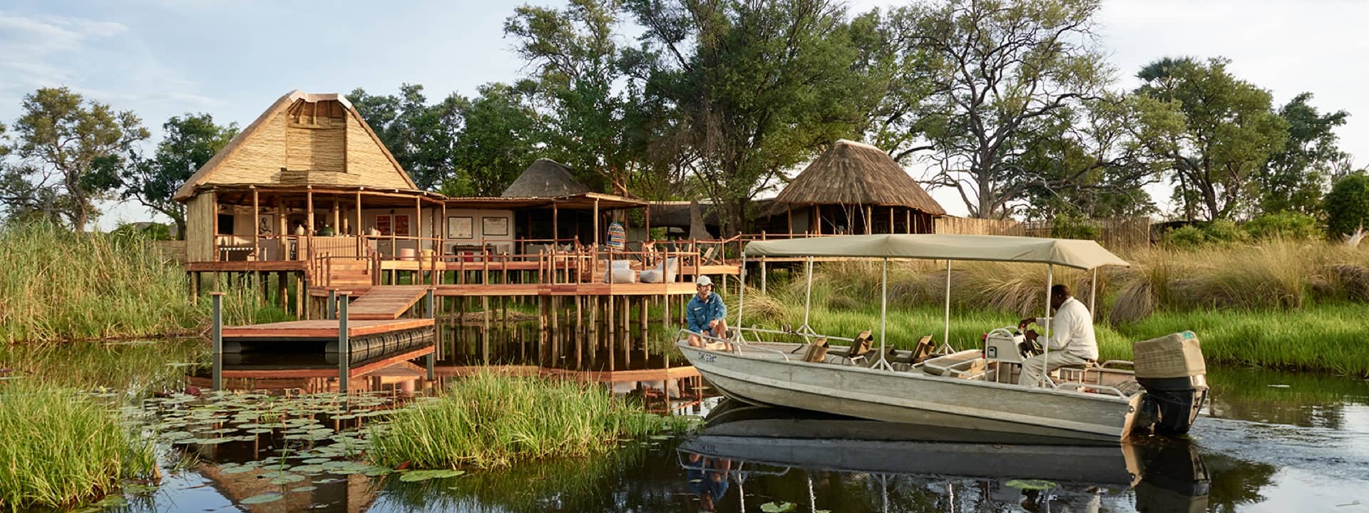 An exterior view of the luxurious Sanctuary Baine's Camp