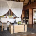 The guest tents at Chiefs Camp are impeccably furnished in natural colours