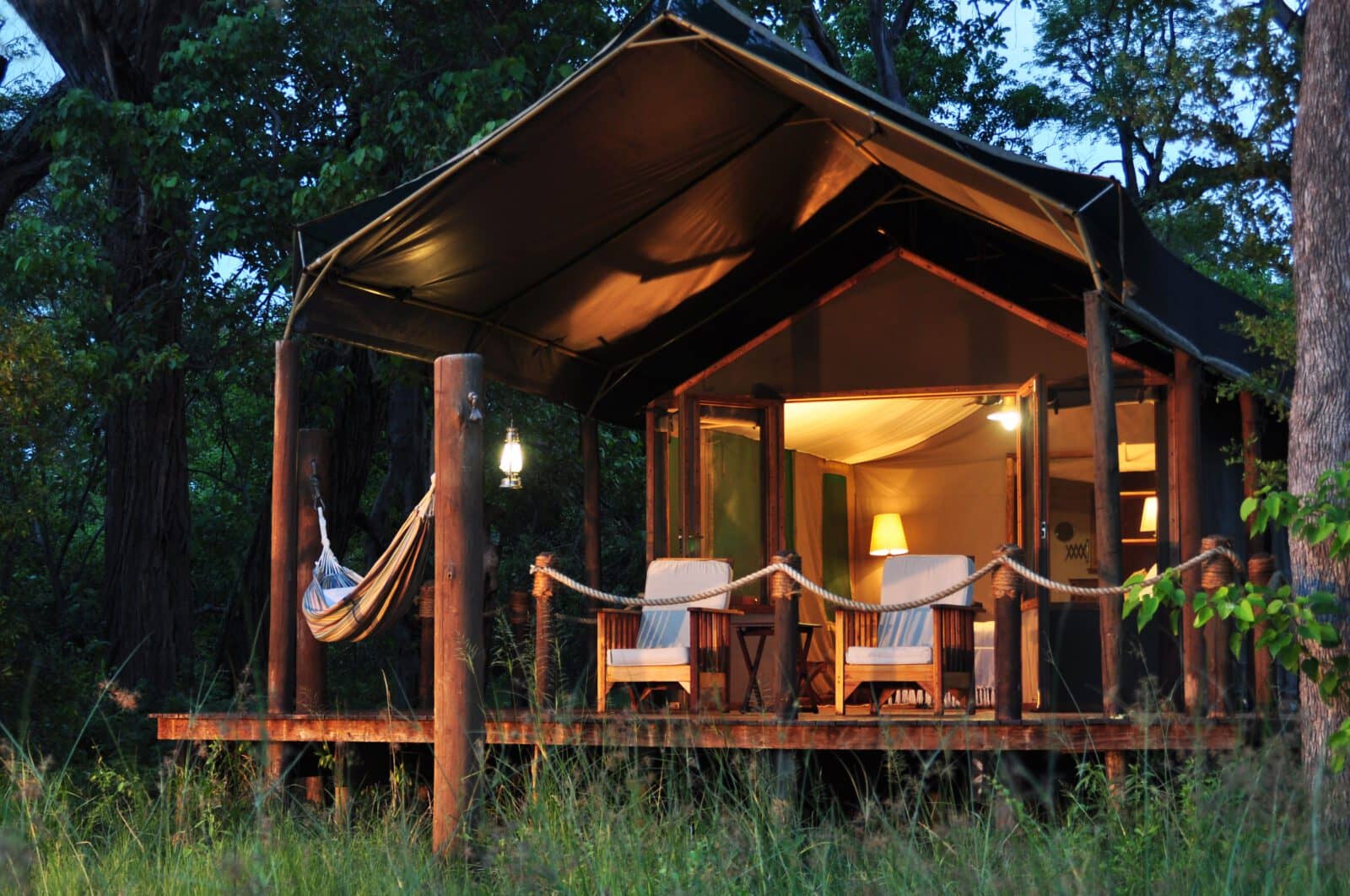 The tented rooms at Stanley's Camp in the Okavango delta