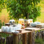 Simple and beautiful breakfast set up at Sango Camp