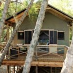 Exterior view of guest tent with private deck at Setari Camp
