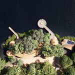 Aerial view of Xugana Island Lodge