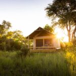View of shaded guest tent at Little Sable