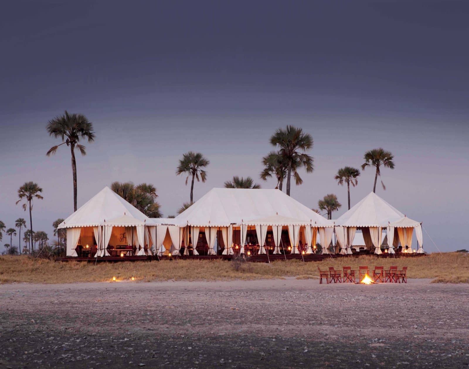 The classic white tents signalling arrival at San Camp