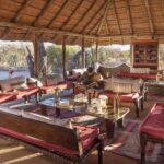 The lounge area at Camp Kalahari provides space for guests to relax