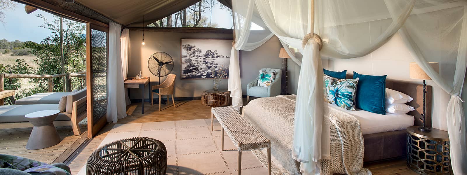 Inside the beautifully spacious honeymoon suite at Sable Alley