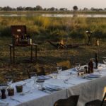 Okavango Mobile Expeditions wilderness dinner with a view