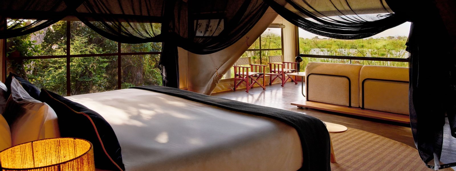 The guest rooms at Xugana Island Lodge