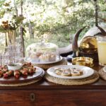 Afternoon high tea spread at Camp Kalahari