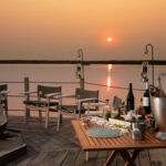 Sitatunga Private Island camp is surrounded by the Okavango waters