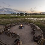 Sable Alley's fire pit enjoys extraordinary vistas over the Khwai Private Reserve
