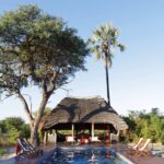 The lengthy swimming pool at Camp Kalahari