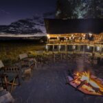 The fire pit area under night sky at Sable AlleyThe fire pit area under night sky at Sable Alley