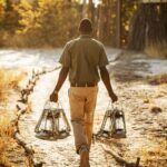 At nighttime Camp Kalahari is lit by paraffin lanterns