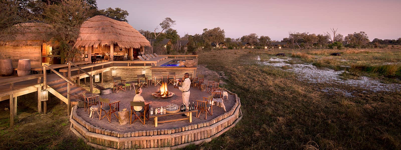 Elevated main deck area of Sable Alley Lodge
