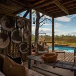 Swimming pool area at Little Sable Camp