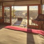 Meno a Kwena Camp twin tent interior layout