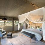 Interior decor of twin tent at Sable Valley