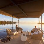 Sunset drinks on the barge at Dumatau