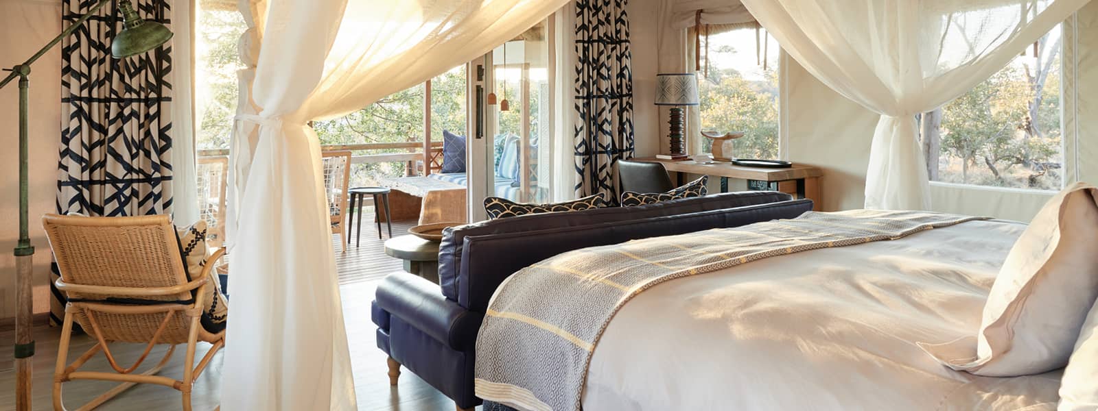 Guest room interior at Savute Elephant Lodge