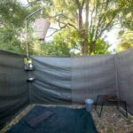 En suite bathroom on a fully serviced safaris have bucket showers