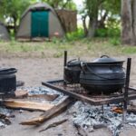 Meals are cooked over the camp fire at Bush Ways Camp site
