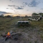 Bushways camp fire after an afternoon game drive in preparation for dinner