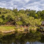 A scenic view of Camp Xakanaka from the river