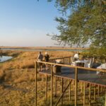 Aerial view of elevated game viewing deck platform at Chobe Savanna