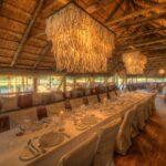 Dining room table set up at the characterful Dinaka Camp