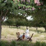 Kalahari bush lunch set up by staff from Dinaka Camp