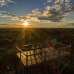 The viewing deck with magnificent sweeping vistas at Dinaka Camp