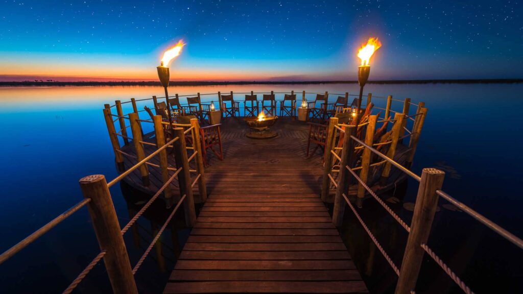 Evening around Duma Tau's firepit