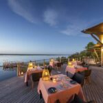 Dinner overlooking the lagoon at DumaTau